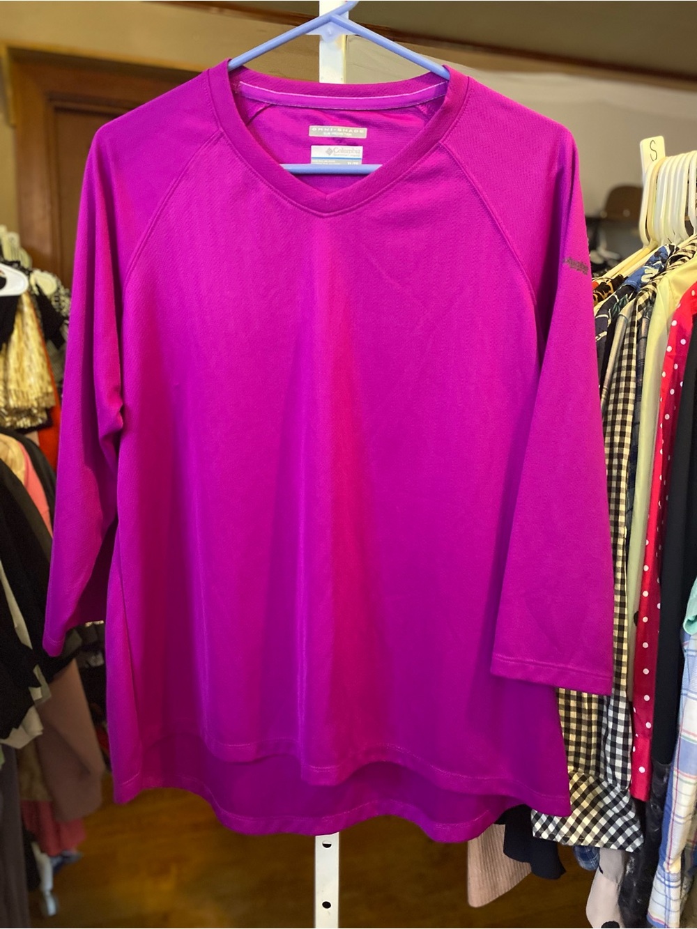 Columbia Women's Magenta Long Sleeve Performance Tee
